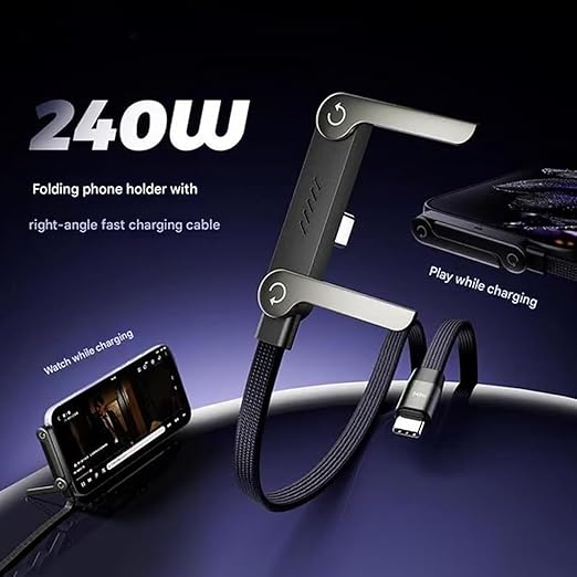 240W 2-in-1 C to C Cable with Phone Stand Discounters.pk online shopping in Pakistan