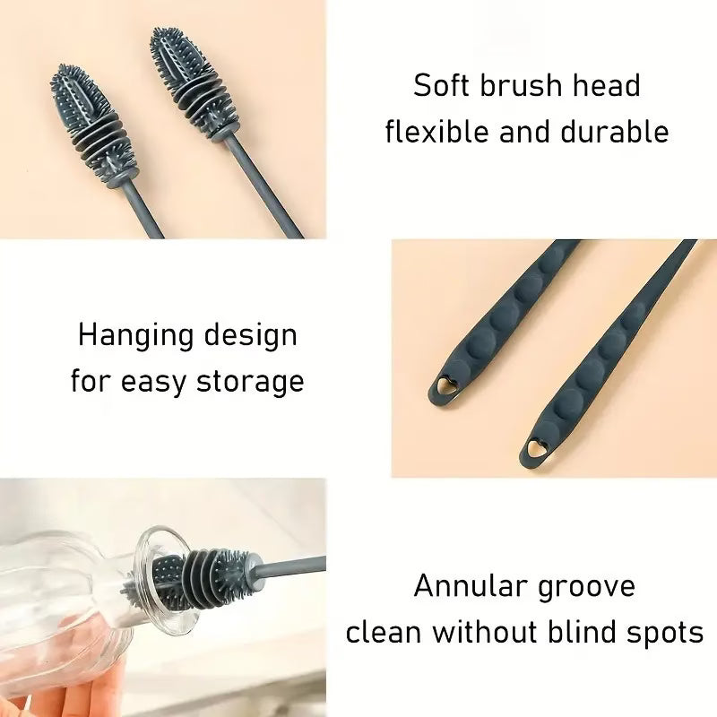 Set of 2 Long Handle Bottle Cleaning Brushes