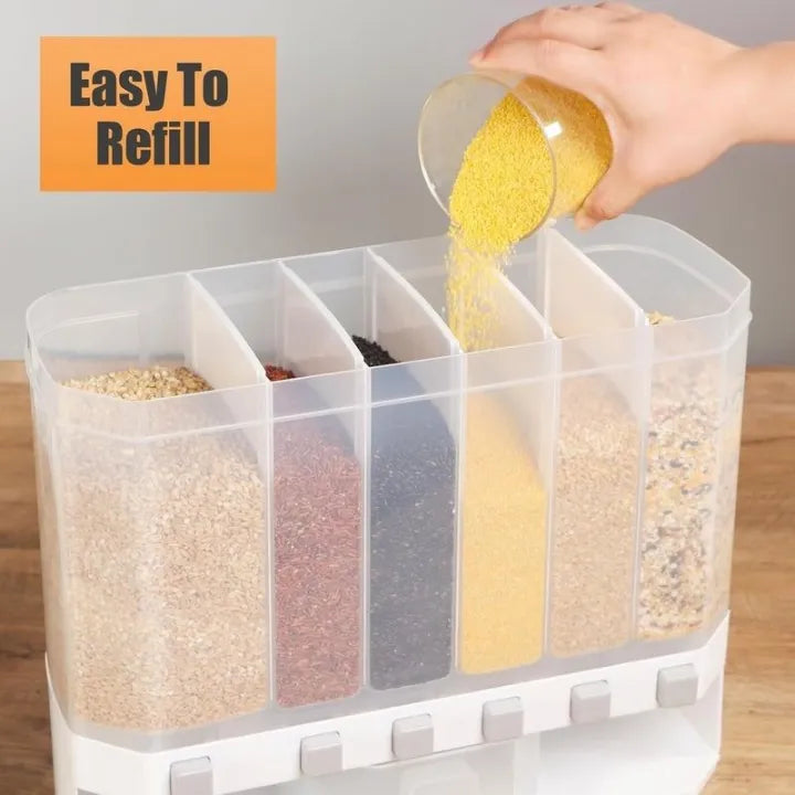 Wall Mounted 6-in-1 Grain Dispenser (Daal Box)