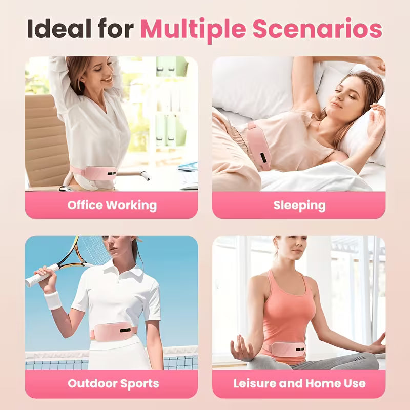 Electric Heating Pad Belt - USB Rechargeable Period Cramp & Muscle Relief Massager