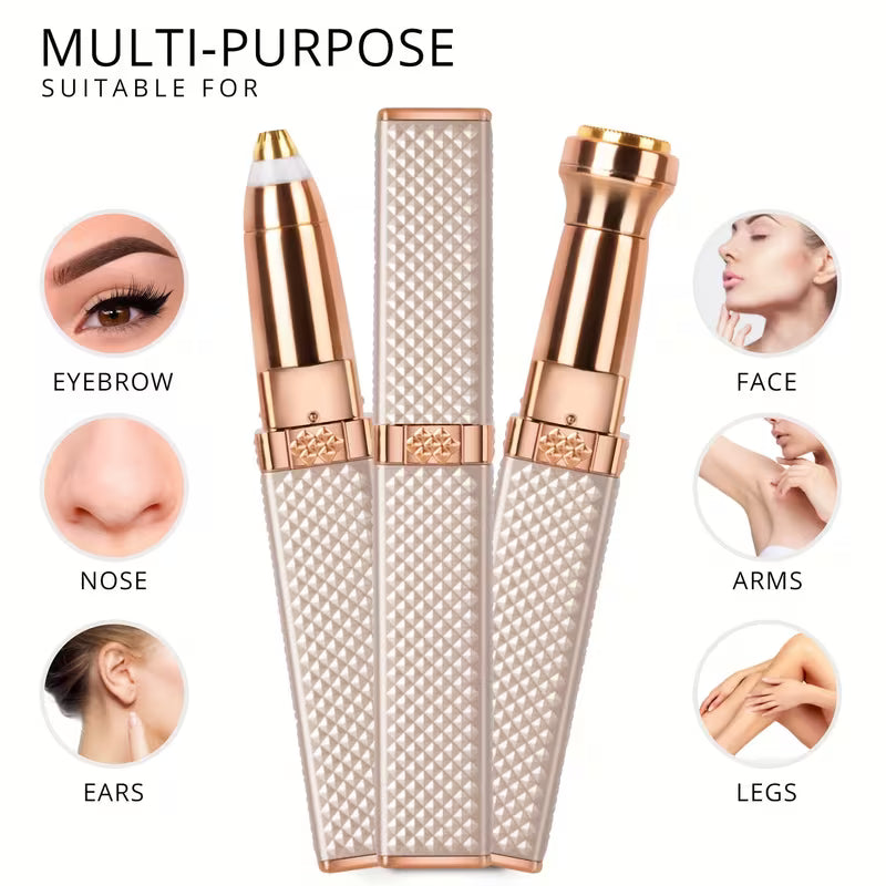 2-in-1 Rechargeable Eyebrow & Facial Hair Remover with LED Light