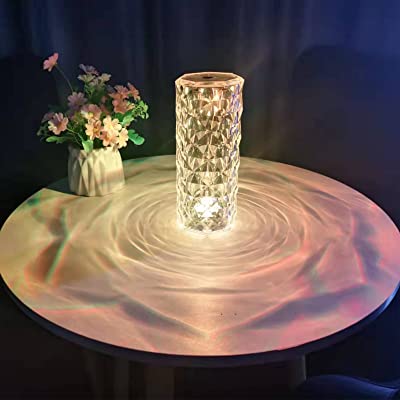 Diamond Rose LED Crystal Table Lamp - 16 Color Touch & Remote Control Night Light