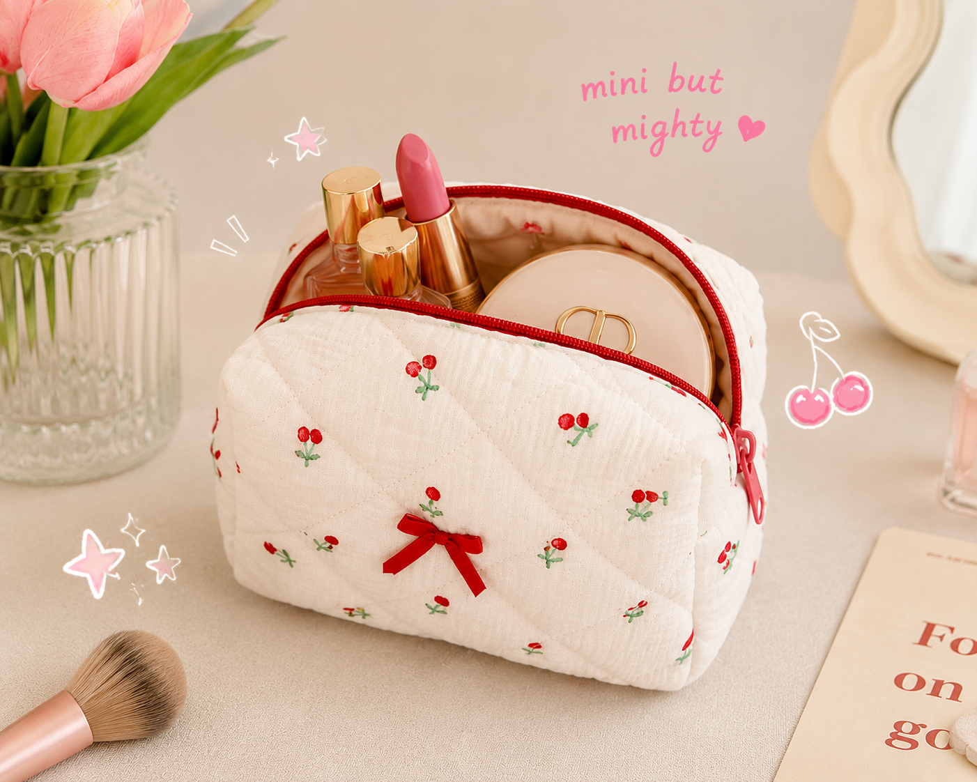 Mauve Accessories quilted  pouch🌸🩷✨