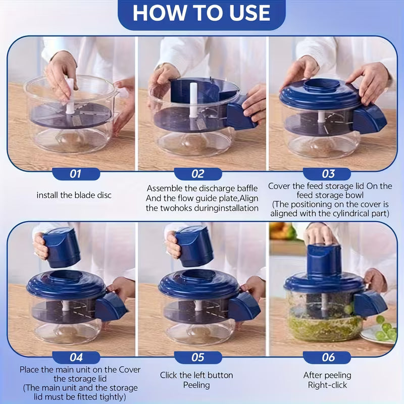 Electric Fruit & Vegetable Peeler Machine - Portable & Rechargeable
