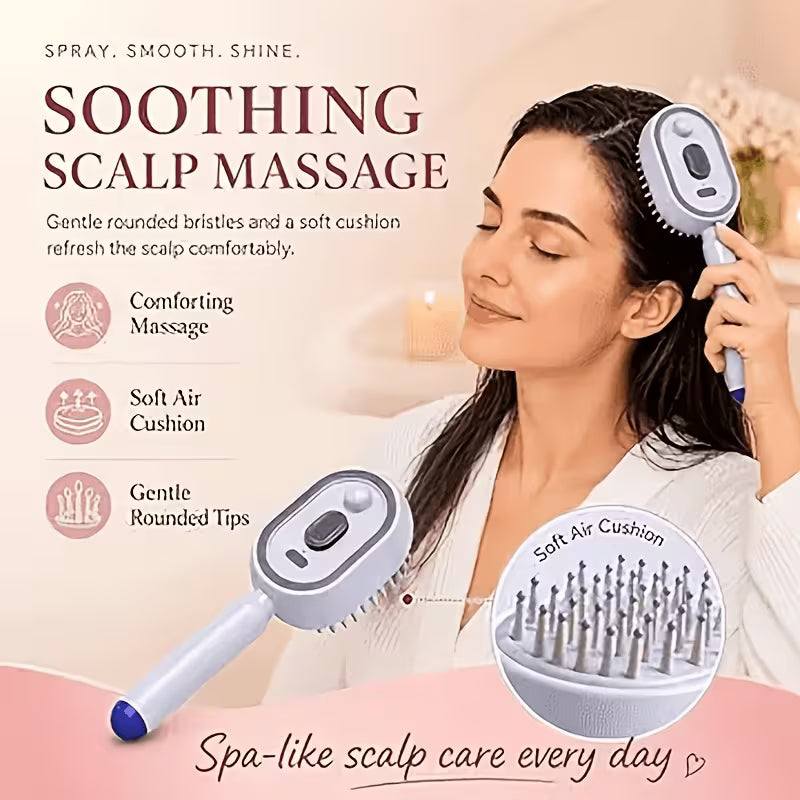 Electric Scalp Massager Comb - Nano Spray USB Rechargeable Hair Brush