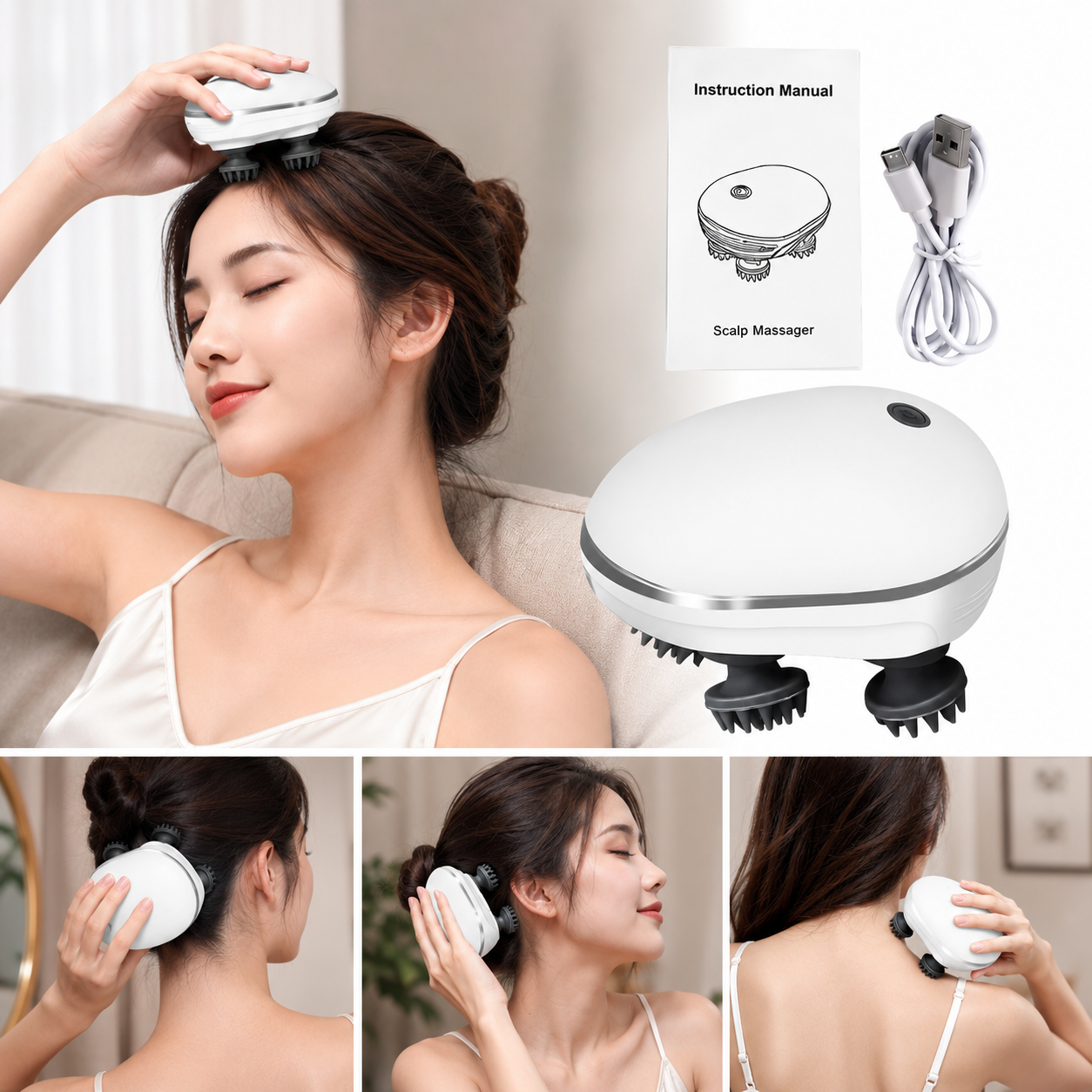 Electric Scalp Massager Rechargeable Head Massager Machine