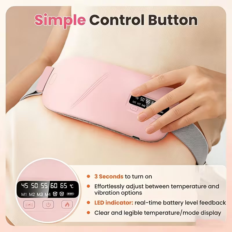 Electric Heating Pad Belt - USB Rechargeable Period Cramp & Muscle Relief Massager