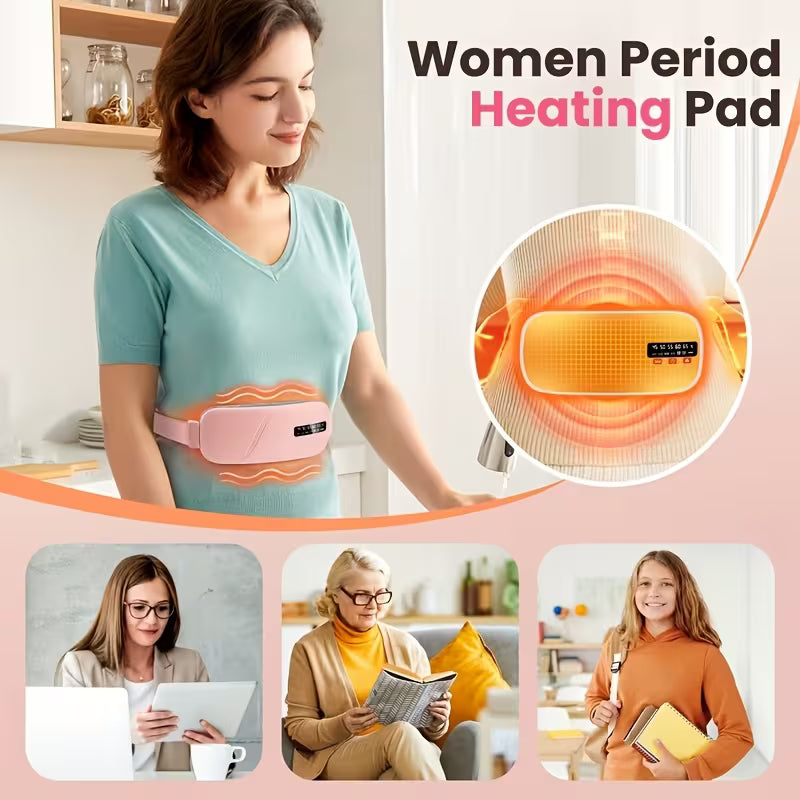 Electric Heating Pad Belt - USB Rechargeable Period Cramp & Muscle Relief Massager