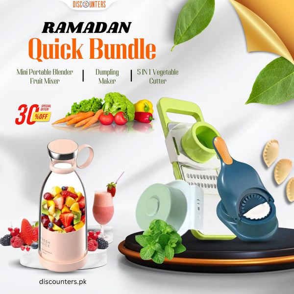 Ramdan Bundle 5 IN 1 Vegetable Cutter+2 in 1 Dumpling Maker+ Mini Fruit Mixer Discounters.pk online shopping in Pakistan