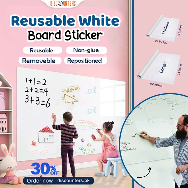 Reusable White Board Sticker Discounters.pk
