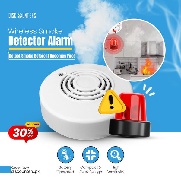 Wireless Smoke Detector Alarm Discounters.pk