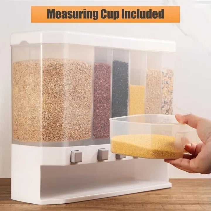 Wall Mounted 6-in-1 Grain Dispenser (Daal Box)