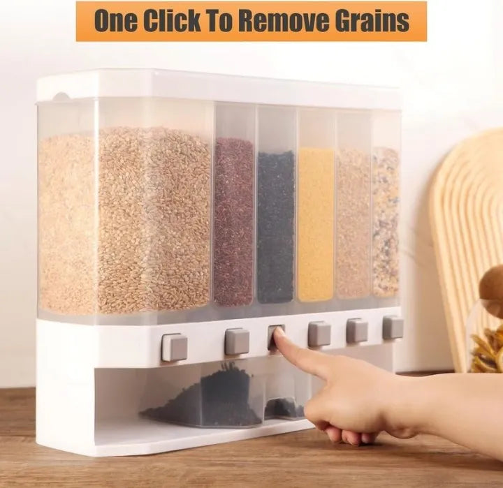 Wall Mounted 6-in-1 Grain Dispenser (Daal Box)
