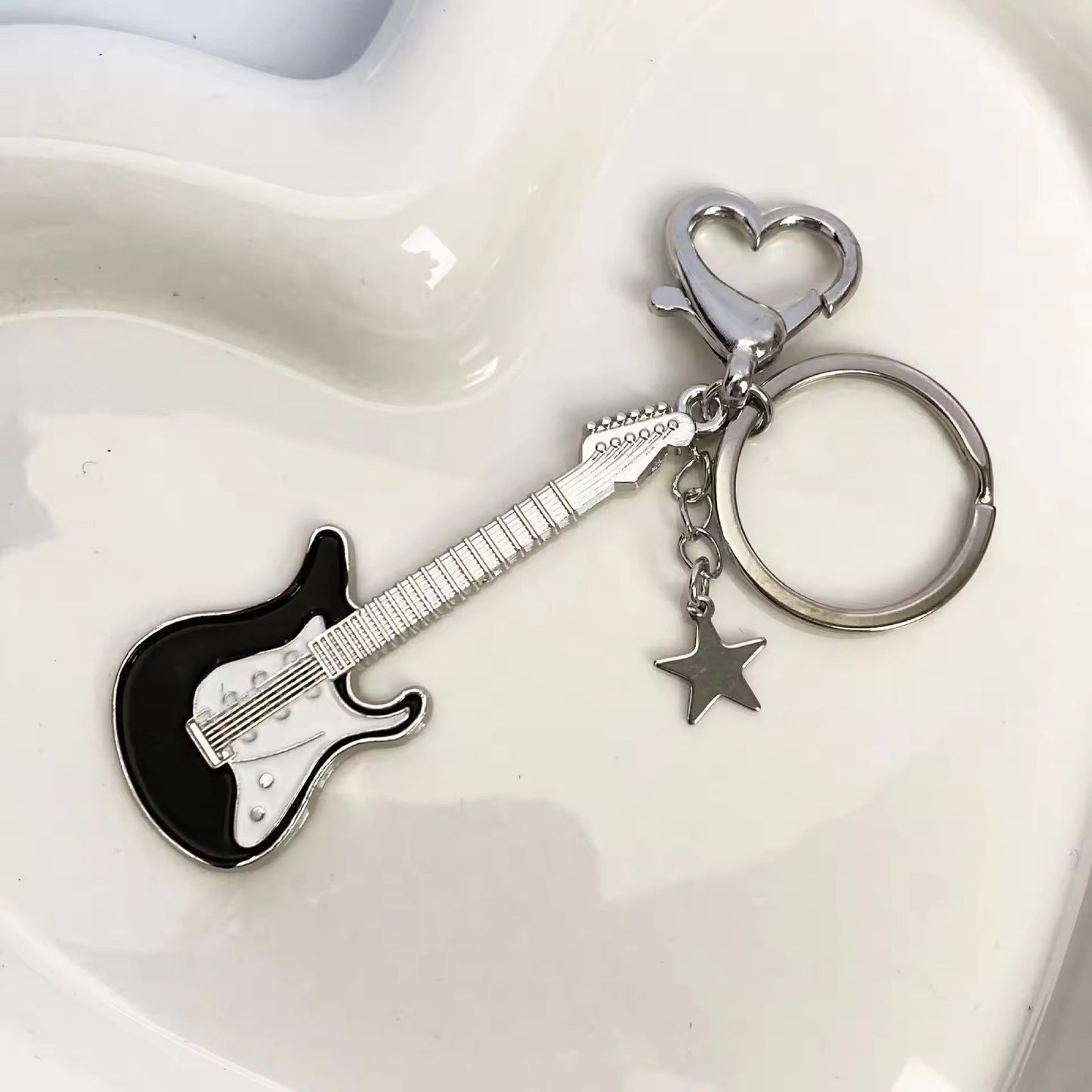 RockStar Guitar Keychain 🎸🖤✨