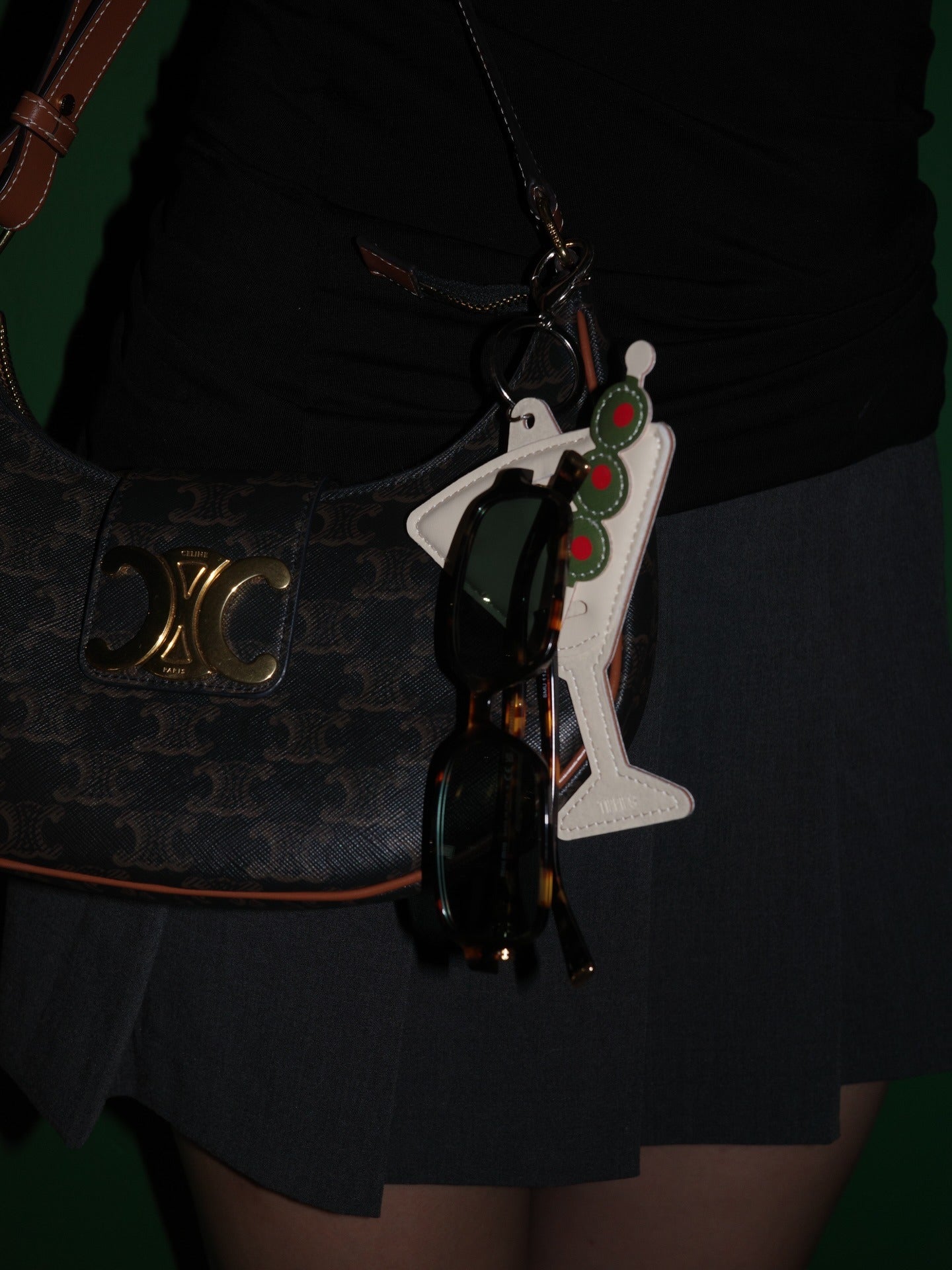 Funky Shapes Leather Keychain