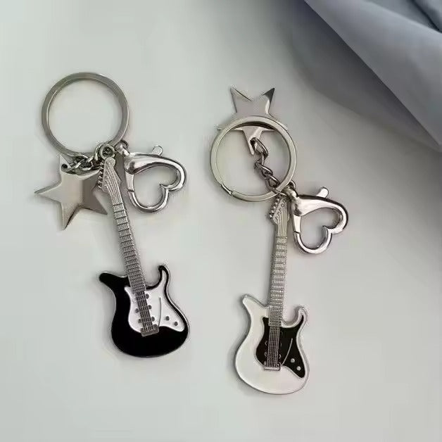 RockStar Guitar Keychain 🎸🖤✨